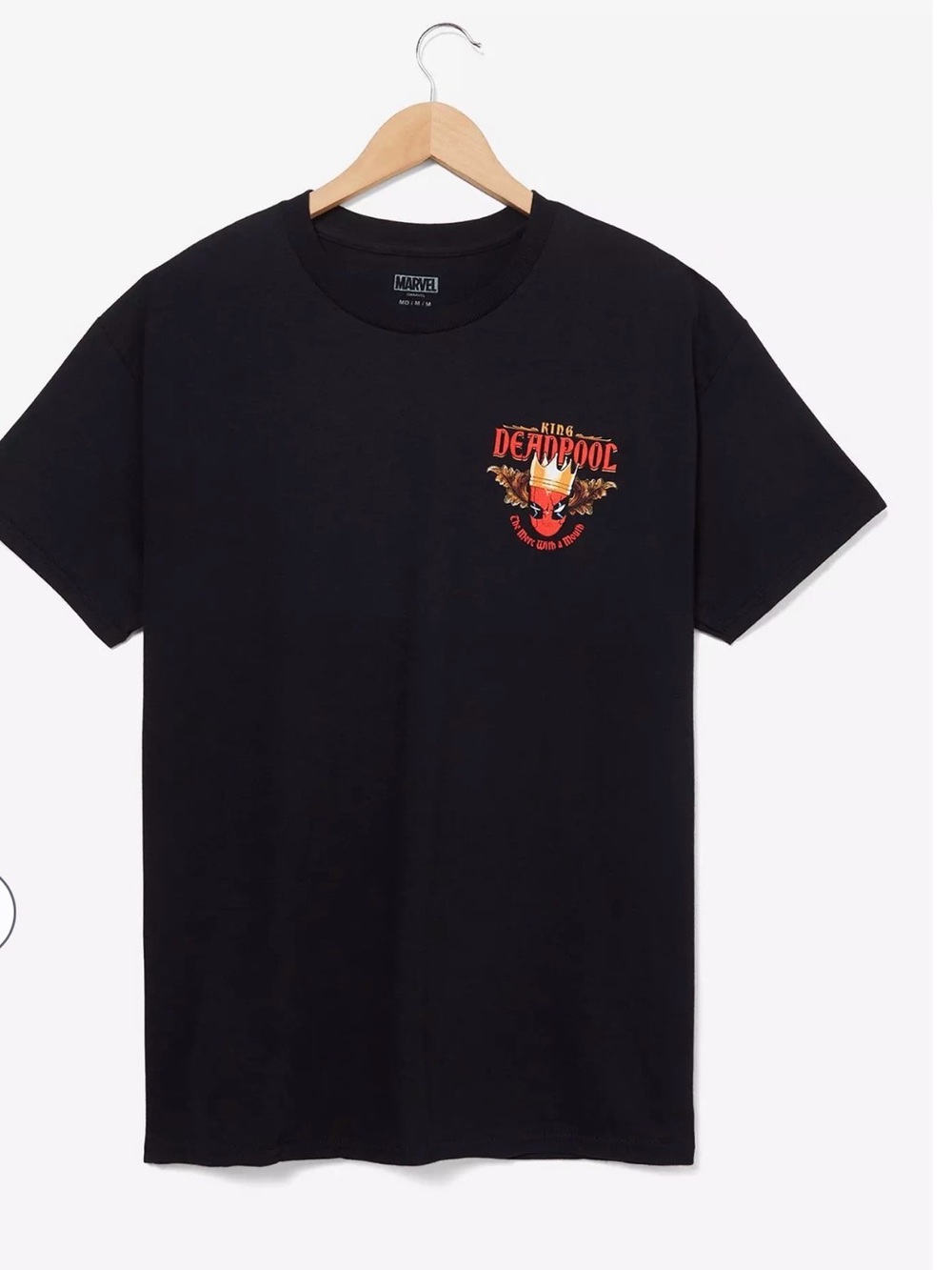 Marvel King Deadpool Short-Sleeve Tee - Black with Red & Gold Graphic